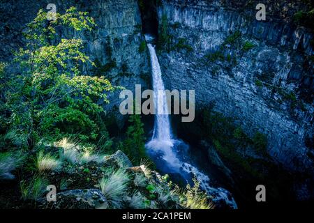 Spahats Falls, Wells Gray Provincial Park, British Columbia, Canada Stock Photo