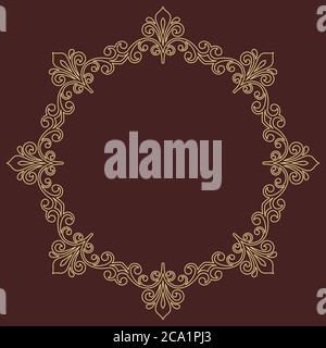 Floral Modern Vector Round Frame Stock Vector