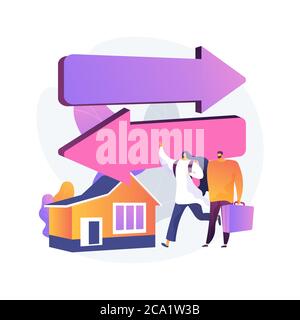 Return migration abstract concept vector illustration. Stock Vector