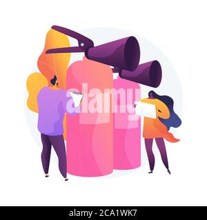 Fire inspection abstract concept vector illustration. Stock Vector