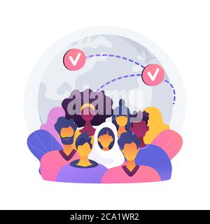 International migration abstract concept vector illustration Stock ...