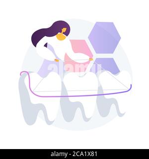 Dental tooth plate abstract concept vector illustration. Stock Vector