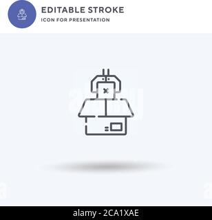 Packing icon vector, filled flat sign, solid pictogram isolated on white, logo illustration. Packing icon for presentation. Stock Vector
