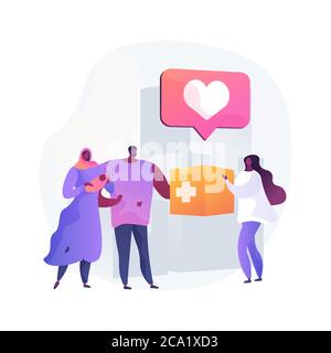 Aid to disadvantaged groups abstract concept vector illustration. Stock Vector