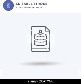 Data icon vector, filled flat sign, solid pictogram isolated on white, logo illustration. Data icon for presentation. Stock Vector
