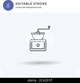 Grinder icon vector, filled flat sign, solid pictogram isolated on white, logo illustration. Grinder icon for presentation. Stock Vector