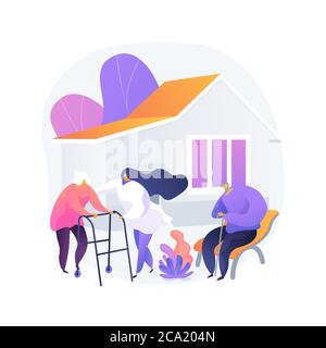 Nursing home abstract concept vector illustration. Stock Vector