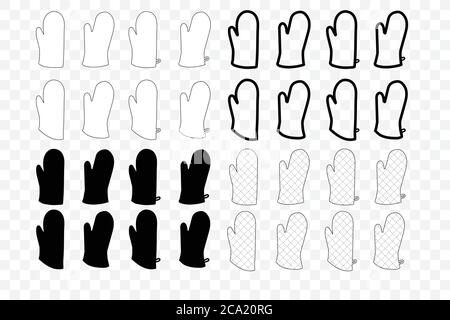 Kitchenware Oven Mitts Flat Icon A White Background Stock Vector