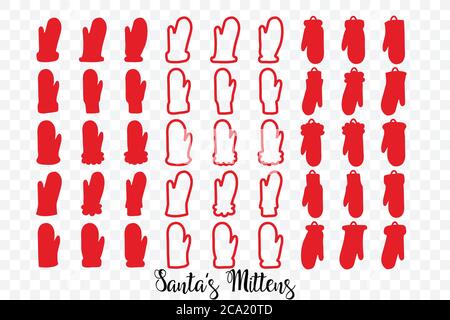 Red Santa's mittens isolated vector illustration Stock Vector