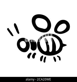 Vector Illustration Hand-drawn Silhouette Of A Bee. Stock Vector