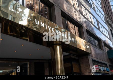 New York, United States. 03rd Aug, 2020. View of Universal Music Group New York Headquarters on Broadway in New York on August 3, 2020. company annonced that employees won't be going back to the office until at least 2021. (Photo by Lev Radin/Sipa USA) Credit: Sipa USA/Alamy Live News Stock Photo