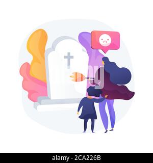 Widowed person abstract concept vector illustration. Stock Vector