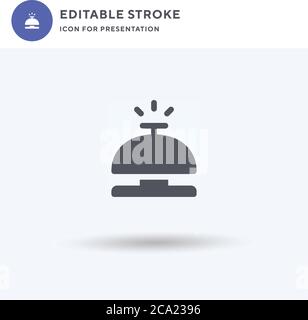 Bell Ring icon vector, filled flat sign, solid pictogram isolated on white, logo illustration. Bell Ring icon for presentation. Stock Vector