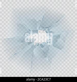 Translucent broken glass isolated on transparent background. Transparency only in vector format Stock Vector