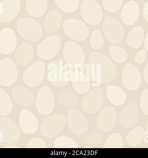 Seamless pattern of silhouettes of Easter eggs on beige background Stock Vector