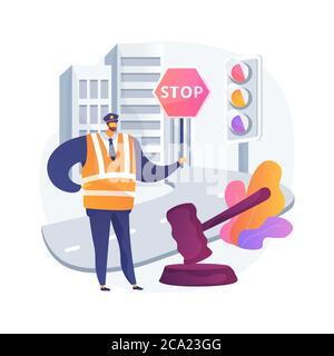 Traffic laws abstract concept vector illustration. Stock Vector