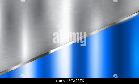 Abstract background with silver and blue metal texture Stock Vector