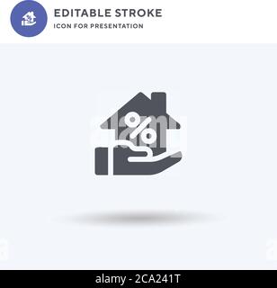 Loan icon vector, filled flat sign, solid pictogram isolated on white, logo illustration. Loan icon for presentation. Stock Vector