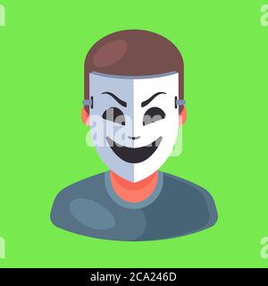 masked man icon. rip off a person. Flat character vector illustration ...