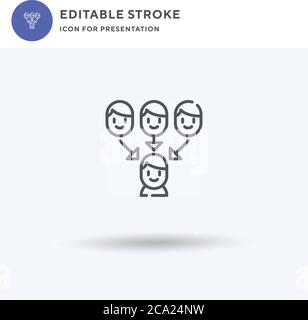 Headhunting icon vector, filled flat sign, solid pictogram isolated on white, logo illustration. Headhunting icon for presentation. Stock Vector