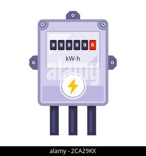 Home electricity meter counts energy. flat vector illustration. Stock Vector