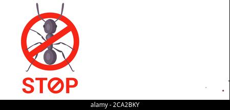 sign kill an ant on a white background. rid the house of insects. flat vector illustration. Stock Vector