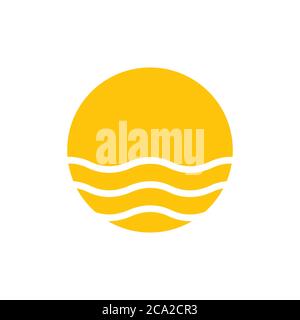 sunset sea sun vector icon Stock Vector