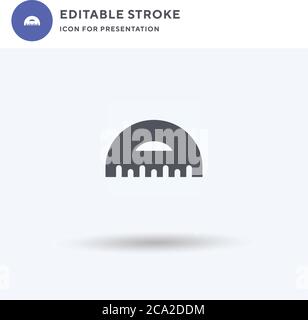 Protactor icon vector, filled flat sign, solid pictogram isolated on white, logo illustration. Protactor icon for presentation. Stock Vector
