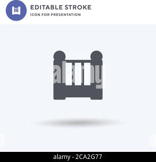 Cradle icon vector, filled flat sign, solid pictogram isolated on white, logo illustration. Cradle icon for presentation. Stock Vector
