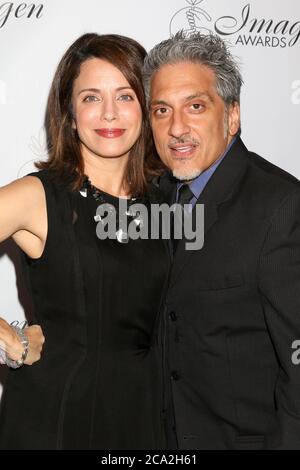 LOS ANGELES - AUG 25:  Alanna Ubach, Thomas Russo Jr at the 33rd Annual Imagen Awards at the JW Marriott Hotel on August 25, 2018 in Los Angeles, CA Stock Photo