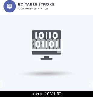 Binary icon vector, filled flat sign, solid pictogram isolated on white, logo illustration. Binary icon for presentation. Stock Vector