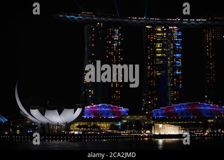 The Marina Bay Sands and Art Science Museum Stock Photo