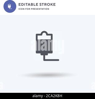 Iv icon vector, filled flat sign, solid pictogram isolated on white, logo illustration. Iv icon for presentation. Stock Vector