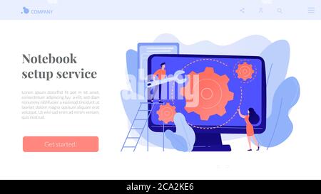 Computer service concept landing page. Stock Vector