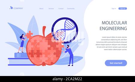 Genetically modified organism concept landing page. Stock Vector
