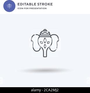 Ganesha icon vector, filled flat sign, solid pictogram isolated on white, logo illustration. Ganesha icon for presentation. Stock Vector