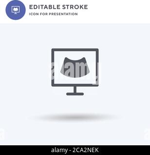 Ultrasound icon vector, filled flat sign, solid pictogram isolated on white, logo illustration. Ultrasound icon for presentation. Stock Vector