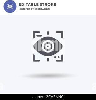 Bionic Contact Lens icon vector, filled flat sign, solid pictogram isolated on white, logo illustration. Bionic Contact Lens icon for presentation. Stock Vector