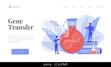 Gene therapy concept landing page. Stock Vector