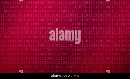Background of zeros and ones in red colors Stock Vector