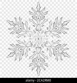 xpBig translucent Christmas snowflake in gray colors on transparent background. Transparency only in vector format Stock Vector