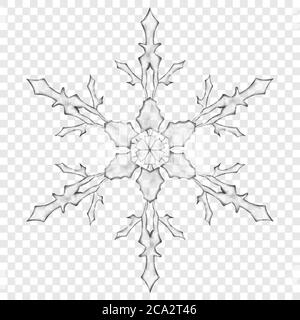 xpBig translucent Christmas snowflake in gray colors on transparent background. Transparency only in vector format Stock Vector