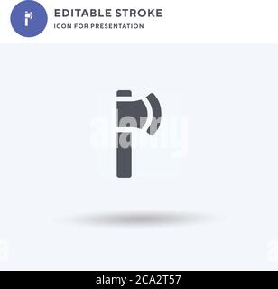 Ax icon vector, filled flat sign, solid pictogram isolated on white, logo illustration. Ax icon for presentation. Stock Vector