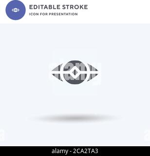 Bionic Eye icon vector, filled flat sign, solid pictogram isolated on white, logo illustration. Bionic Eye icon for presentation. Stock Vector