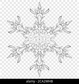 xpBig translucent Christmas snowflake in gray colors on transparent background. Transparency only in vector format Stock Vector