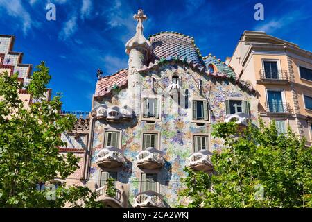 Casa Batlló by Antoni Gaudí architect 1904-1906. Passeig de Gracia. Barcelona. Catalonia. Spain.