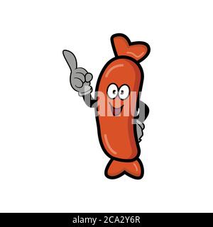 Sausage cartoon character. Design template vector Stock Vector