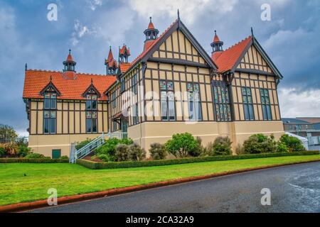 The Rotorua Musem Te Whare Taonga or Te Arawa is a local museum and art gallery in the Government Gardens. Stock Photo