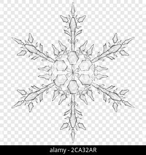 xpBig translucent Christmas snowflake in gray colors on transparent background. Transparency only in vector format Stock Vector