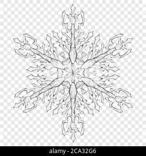 xpBig translucent Christmas snowflake in gray colors on transparent background. Transparency only in vector format Stock Vector